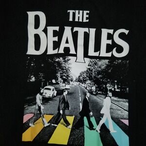 THE BEATLES Abbey Road In Color Band Medium (7-8) Black Crewneck Sweatshirt
